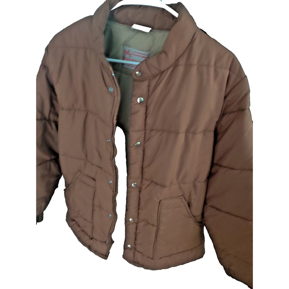Anthony's Vintage Buckhide Brown Puffer Jacket Insulated Lined Zip/Snap 44